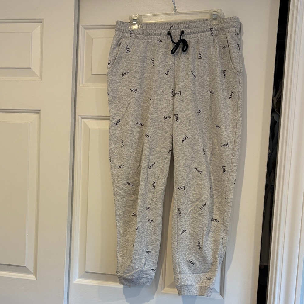 Gray Jogger Pants with Drawstring